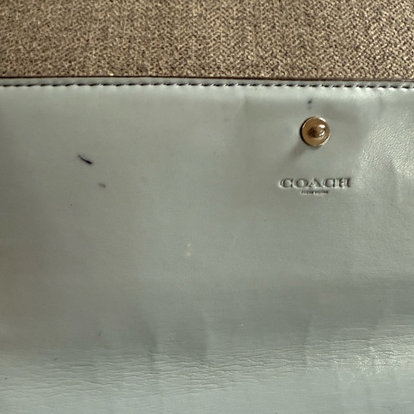 Coach Blue and Brown Minimalist Wallet - Picture 3 of 9